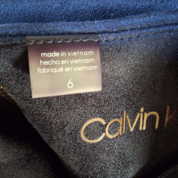 NWT CALVIN KLEIN TEXTURED CAP SLEEVE JEWEL NECK KNEE LENGTH EVENING DRESS - Picture 6 of 11